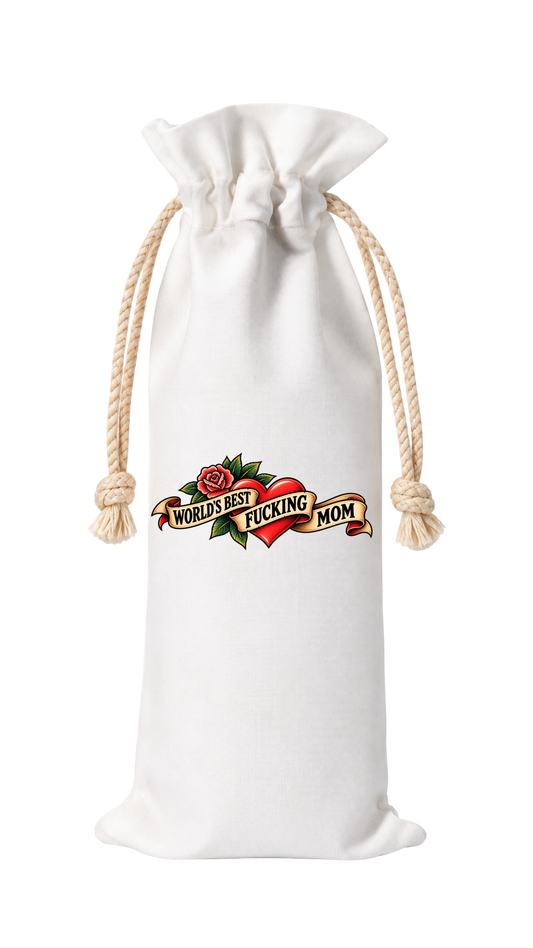 WORLD'S BEST FUCKING MOM WINE BAG