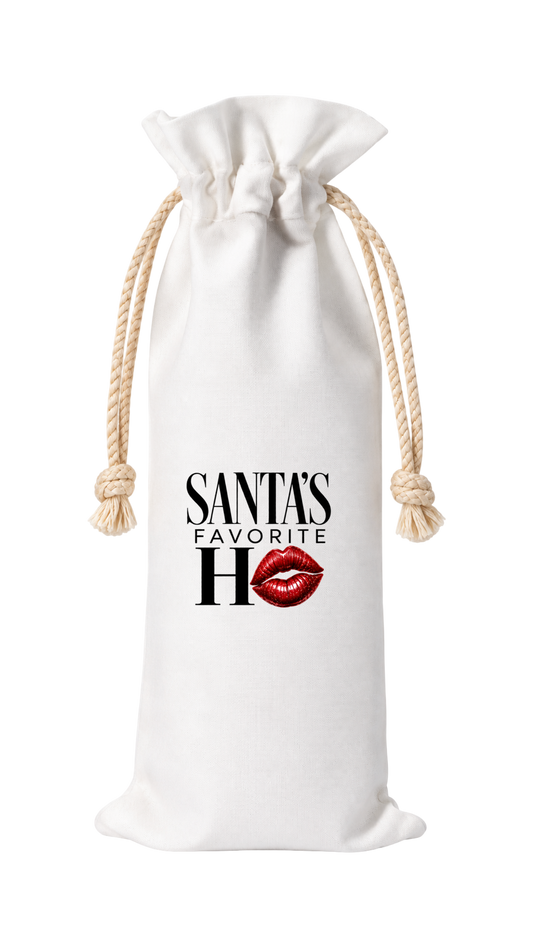 SANTA'S FAVORITE HO HOLIDAY WINE BAG